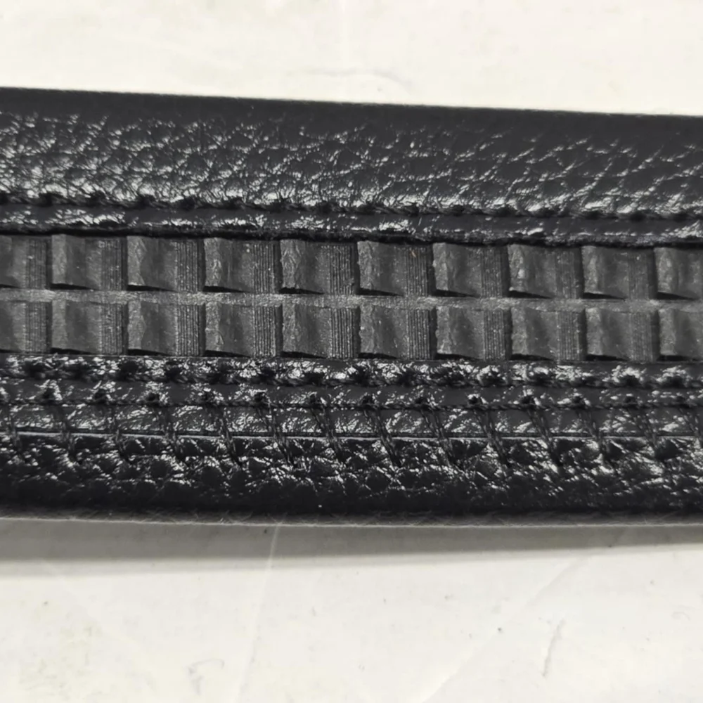 Mila Schon Black Leather‎ Silver Tone Buckle Belt